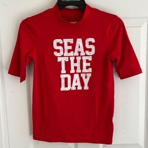 Cat & Jack size large (12/14) red rash guard.